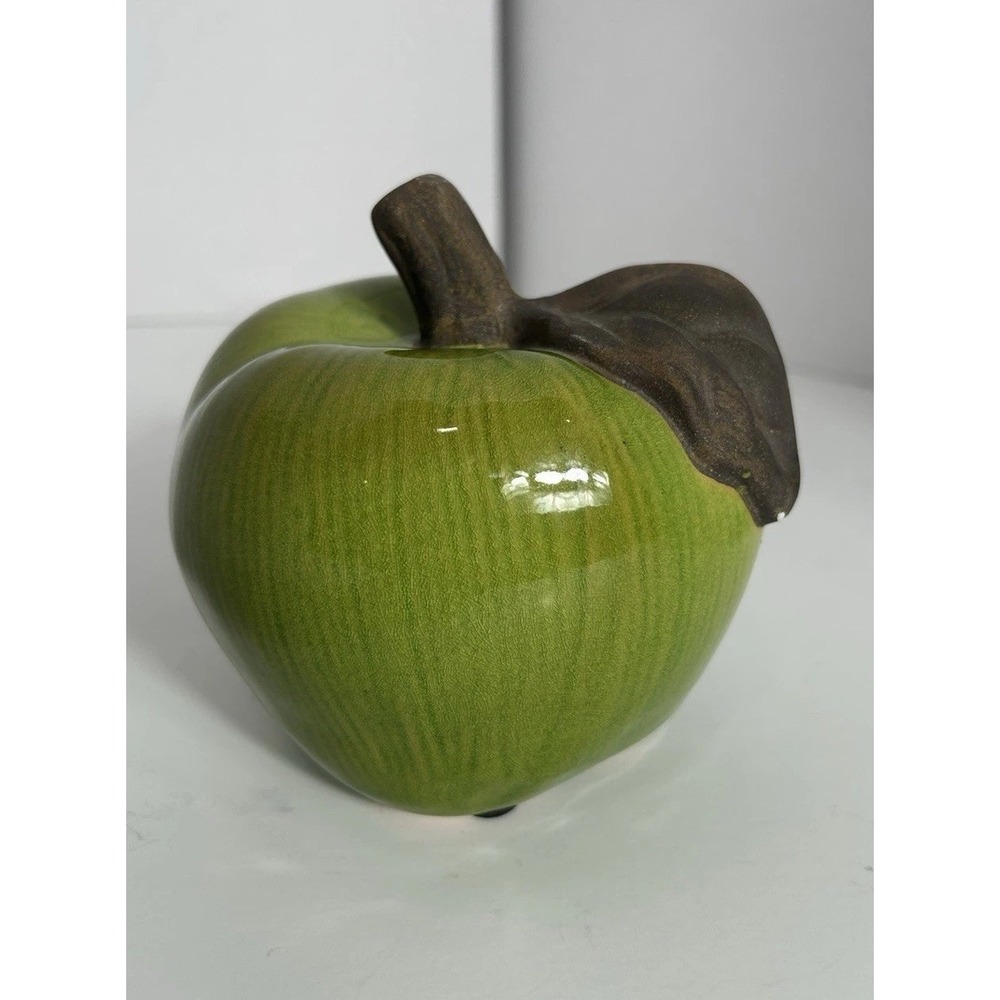 Ceramic‎ Green Apple Home Decor 6" Tabletop Kitchen Shelf Teacher Gifts Country